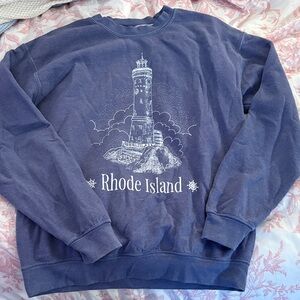 PacSun Navy Crewneck Sweater with Lighthouse Design